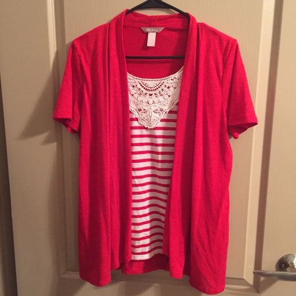 Tops - Red Striped Blouse